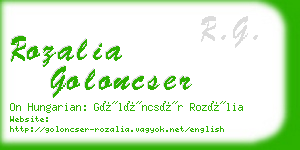 rozalia goloncser business card